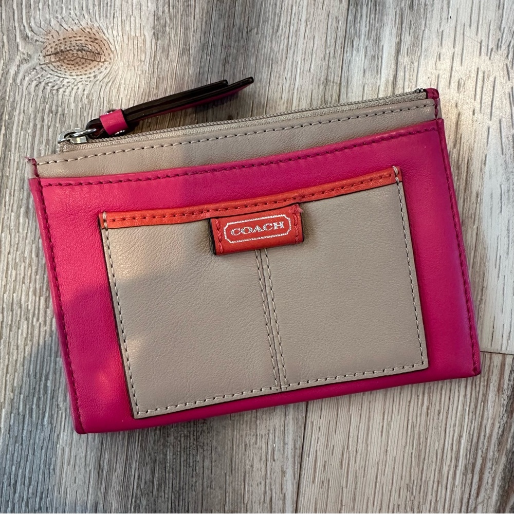 Coach Pink and Beige Women's Wallet